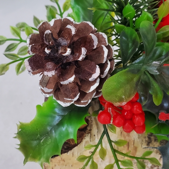 MCM Vintage Kitschy Yule Log 1970's Christmas Decorations Center Piece - Picture 5 of 12